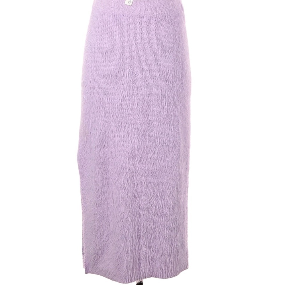 House of Harlow 1960 Marled Lavender lilac Furry Knit Casual Midi Skirt sz small